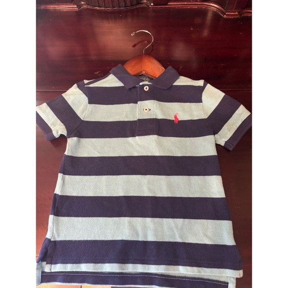 Polo Ralph Lauren Other - Polo Ralph Lauren Kids Navy Light Blue Striped Short Sleeve Polo Shirt 2T